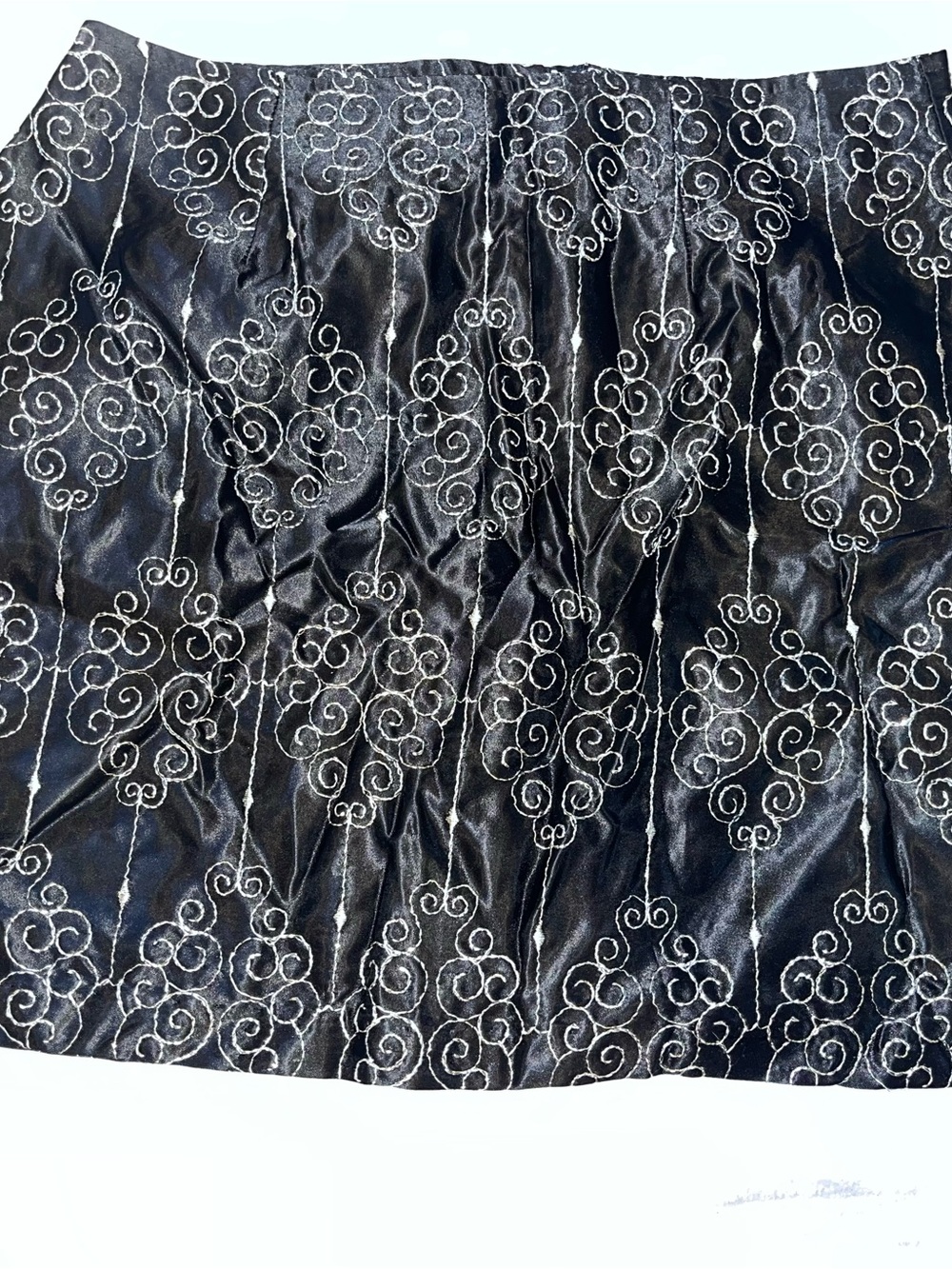 Vintage Embroidered Black Mini Skirt